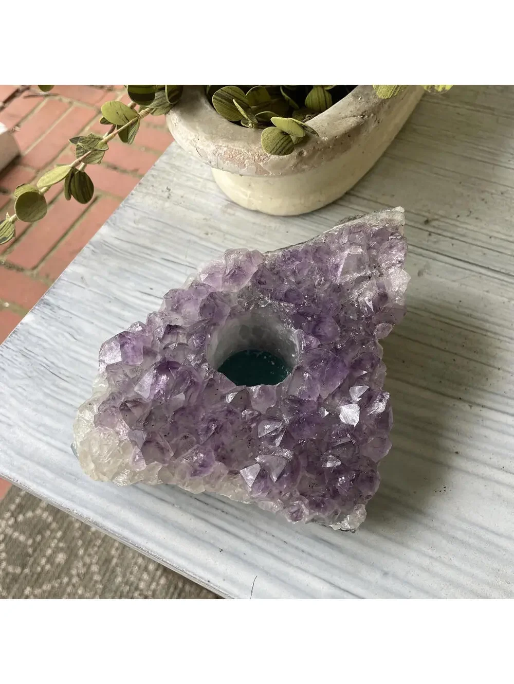 Large Amethyst Candle Holder
